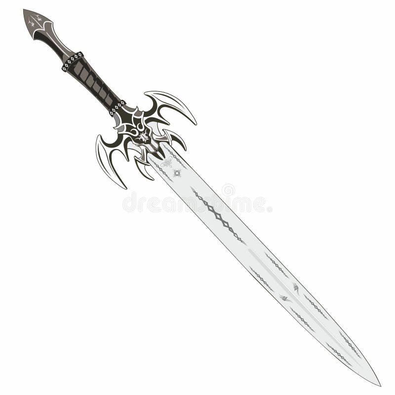 Dragon Sword Stock Illustration - Download Image Now - Animal, Black And  White, Blade - iStock