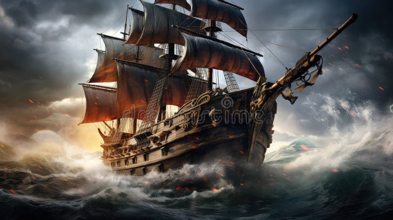 Spada pirata elementi illustrazioni pappagallo,, il mare isola spada pirata elementi generato.