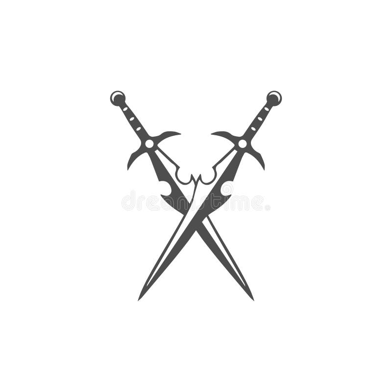 Sword Weapon Vector Logo Template Illustration Design Stock Vector ...