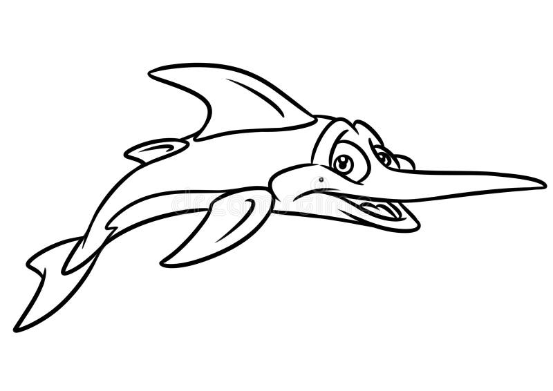 Swordfish kolorystyki strony kreskówki ilustracje royalty ilustracja