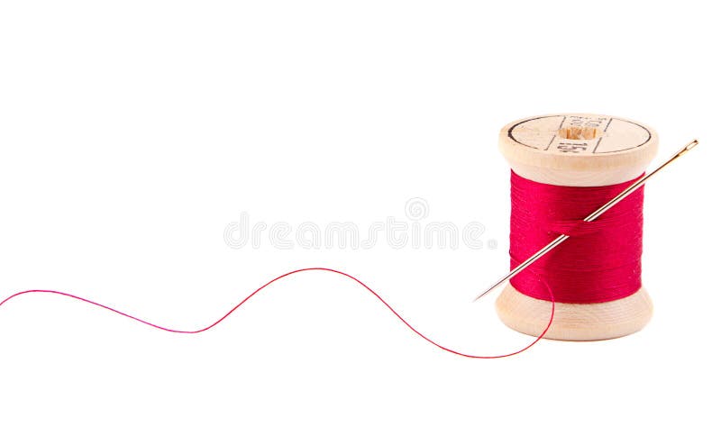 Sewing thread and needle on white. Sewing thread and needle on white