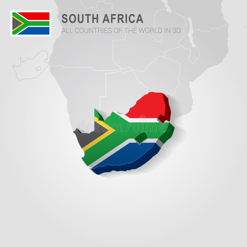 Sydafrika som dras på grå färgöversikt stock illustrationer Sydafrika som dras på grå färgöversikt stock illustrationer