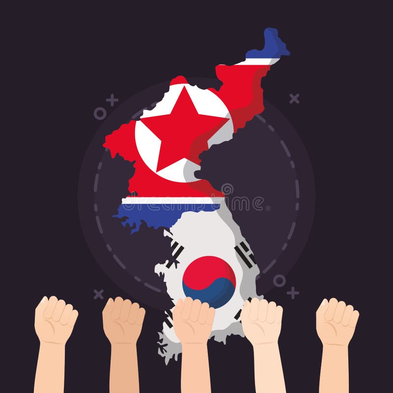 Sydkorea- och Nordkoreadesign stock illustrationer Sydkorea- och Nordkoreadesign stock illustrationer