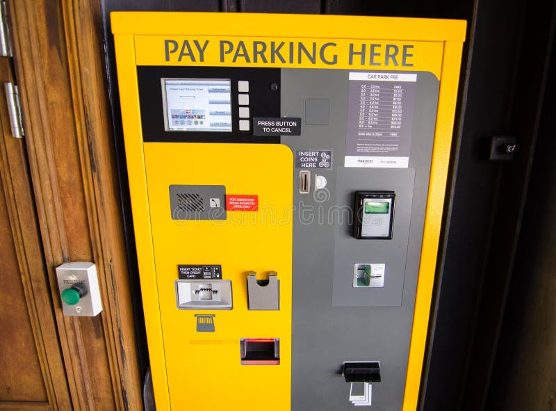 Automated Car Parking Ticket Machines. Editorial Image - Image of