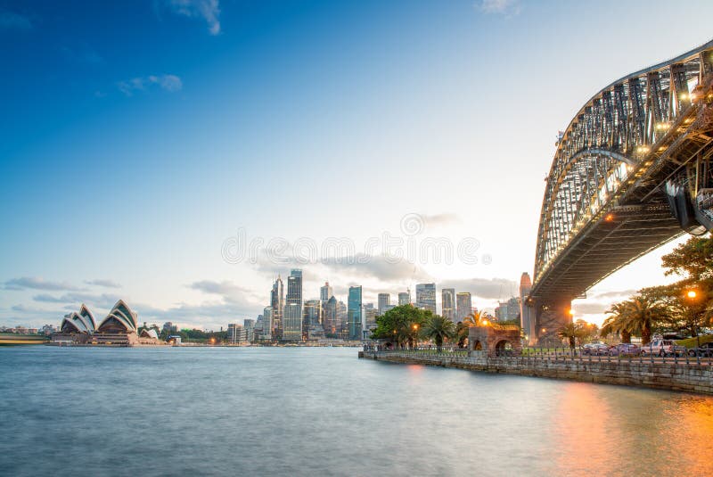 Sydney, Australia. Amazing view of Harbour Bridge royalty free stock photos