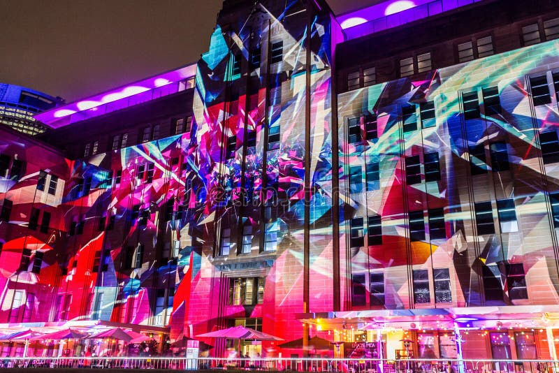 SYDNEY, AUSTRALIA. On May 22, 2015. - An annual outdoor lighting festival with immersive light installations and projections Vivid