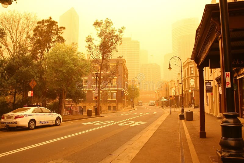 Sydney, Australia, shrouded in dust storm. royalty free stock photo
