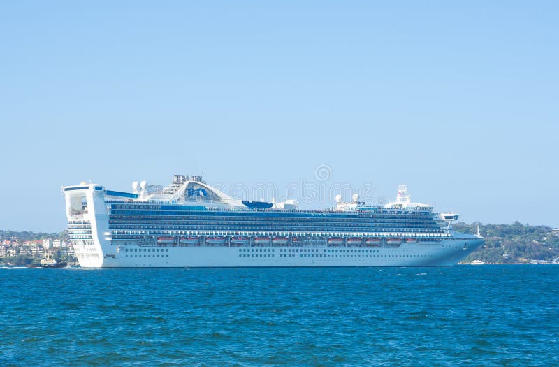 Golden Princess is a Grand class cruise ship, departing from Sydney harbour. stock photography Golden Princess is a Grand class cruise ship, departing from Sydney harbour. stock photography