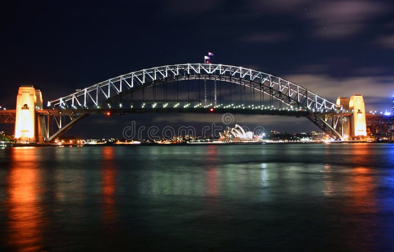 Sunset Sydney Harbour Bridge Stock Image Image of harbour, april 75195