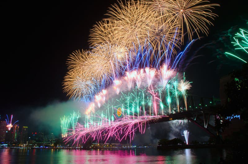Sydney Harbour New Year's Eve NYE Fireworks stock photos Sydney Harbour New Year's Eve NYE Fireworks stock photos