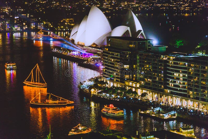 Sydney Harbour and the Opera House during the NYE Celebrations a
