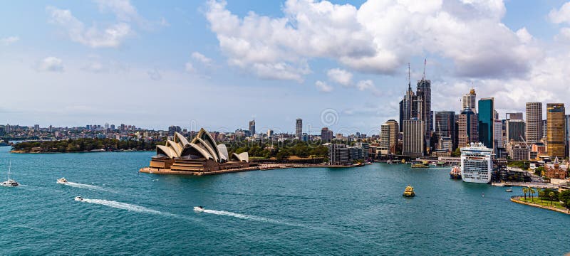 Sydney Opera House, der botanische Garten und Kreis-Quay-Geschäftsgebiet in Sydney Harbor Sydney New South Wales Australien