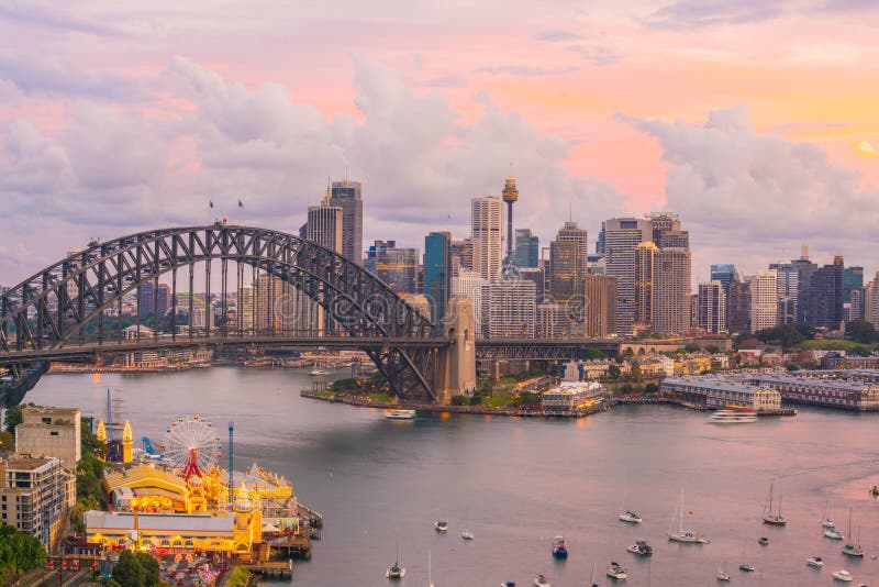Skyline del centro di Sydney fotografia stock libera da diritti