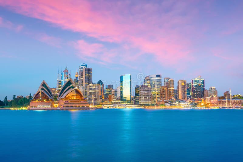 Skyline del centro di Sydney fotografia stock libera da diritti