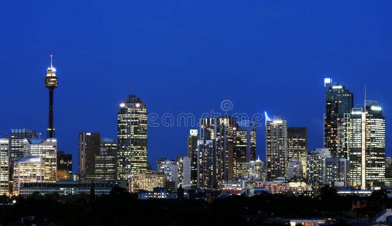 Sydney skyline at night