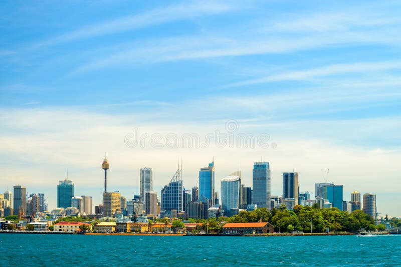 Skyline van Sydney stock foto's
