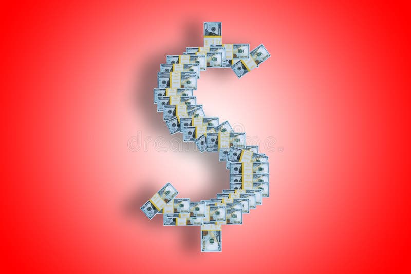 SYGNAŁ DOLLAR — gotówka ze stosów z 100 dolarami Koncepcja pieniądza zdjęcie stock SYGNAŁ DOLLAR — gotówka ze stosów z 100 dolarami Koncepcja pieniądza zdjęcie stock