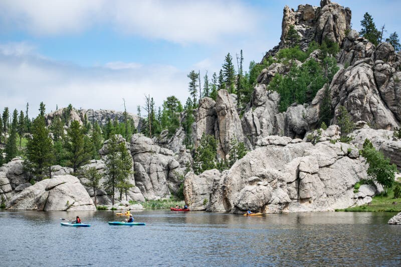 Sylvan Lake Kayakers stock photo. Image of sylvan, state 154352786