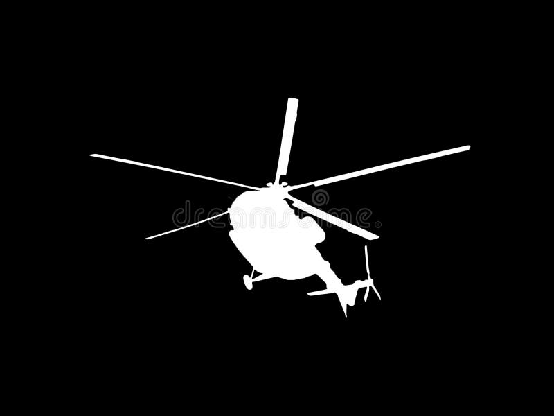 Sylwetka helikopter na czarnym tle