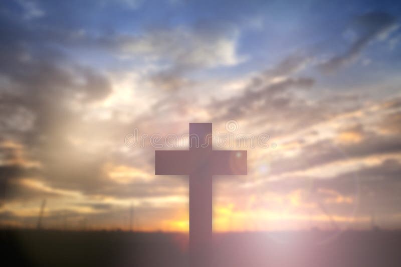 Silhouette of Jesus with Cross over sunset concept for religion, worship, Christmas, Easter, thanksgiving prayer and praise.â€¨. Silhouette of Jesus with Cross over sunset concept for religion, worship, Christmas, Easter, thanksgiving prayer and praise.â€¨