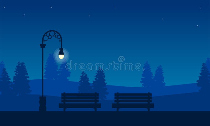 Sylwetka krzesło na ogrodowej scenerii ilustracji Sylwetka krzesło na ogrodowej scenerii ilustracji