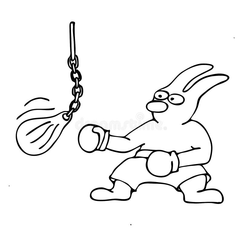 Sylwetka królika śmieszny bokser ilustracji Sylwetka królika śmieszny bokser ilustracji