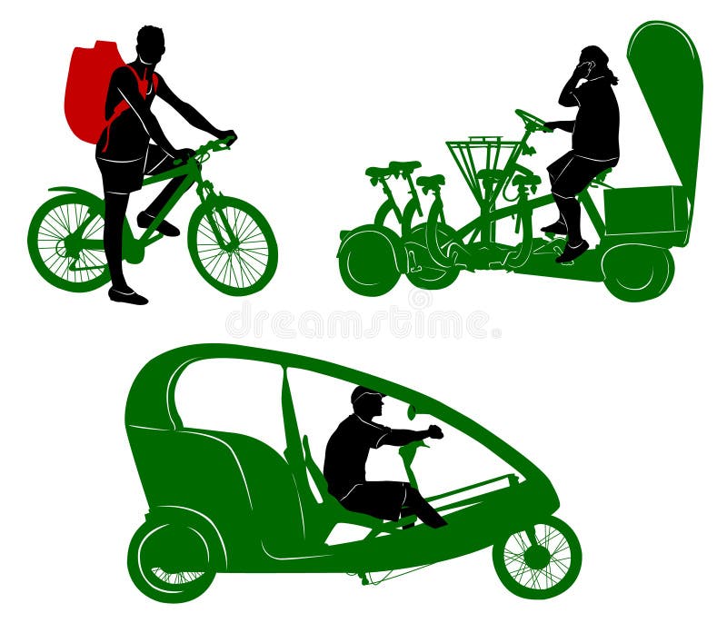 Sylwetki turystyczny transport i podróżnik ilustracji Sylwetki turystyczny transport i podróżnik ilustracji
