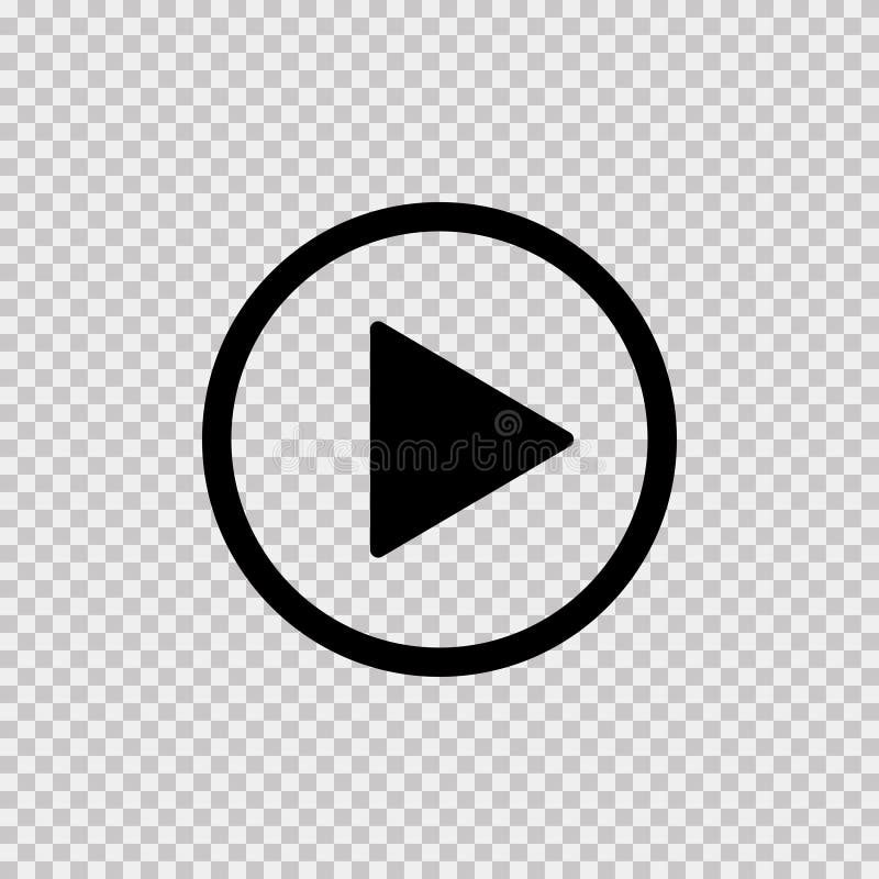 Symbol auf transparentem Hintergrund wiedergeben Symbol für isoliertes Vektorzeichen Webmediensymbol Symbol-Button-Video vektor abbildung