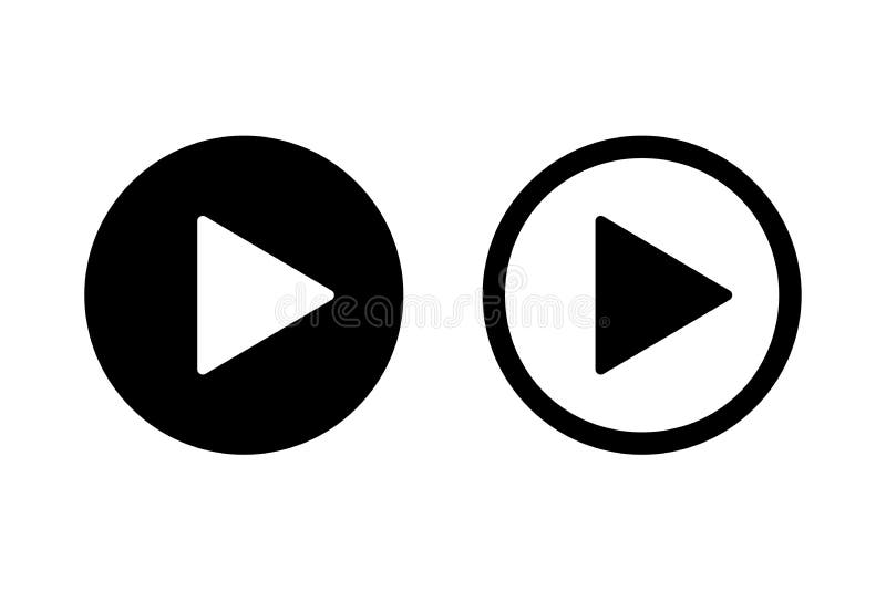 Symbol auf weißem Hintergrund wiedergeben Symbol für isoliertes Vektorzeichen Webmediensymbol Symbol-Button-Video vektor abbildung