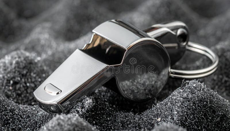 Symbol of Authority - A Metallic Whistle in Monochrome vector illustration