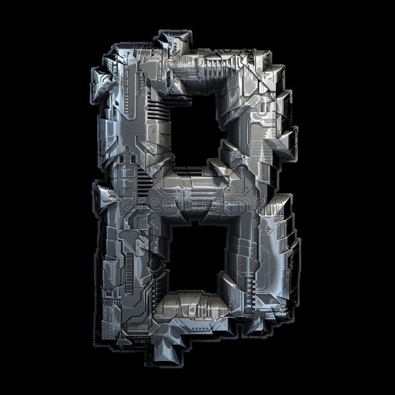 Symbol bitcoin made of metal isolated on black background. 3d vector illustration