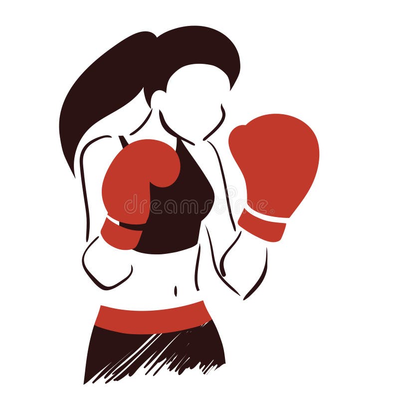 Symbol Of Boxing Woman Stock Vector Illustration Cartoon 39799154.