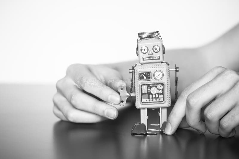 Symbol for a Chatbot or Social Bot and Algorithms Stock Image - Image