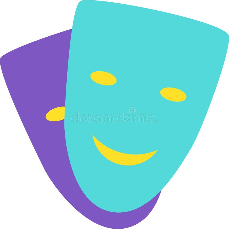Symbol Comedy and Drama of Theater Two Mask Icon stock illustration Symbol Comedy and Drama of Theater Two Mask Icon stock illustration