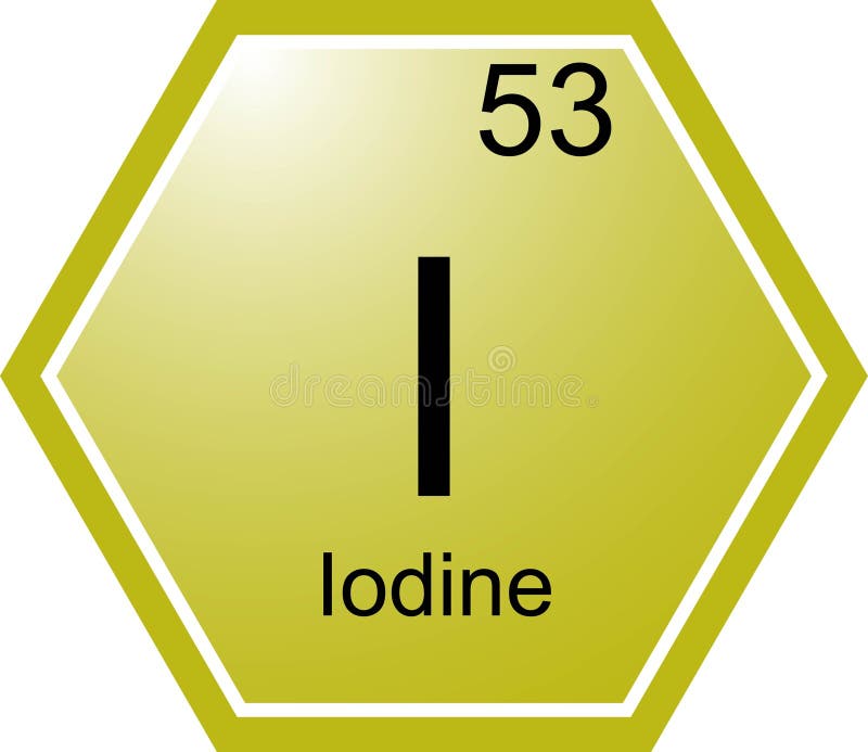 Symbol des chemischen Elements i ist Jod. lizenzfreie abbildung