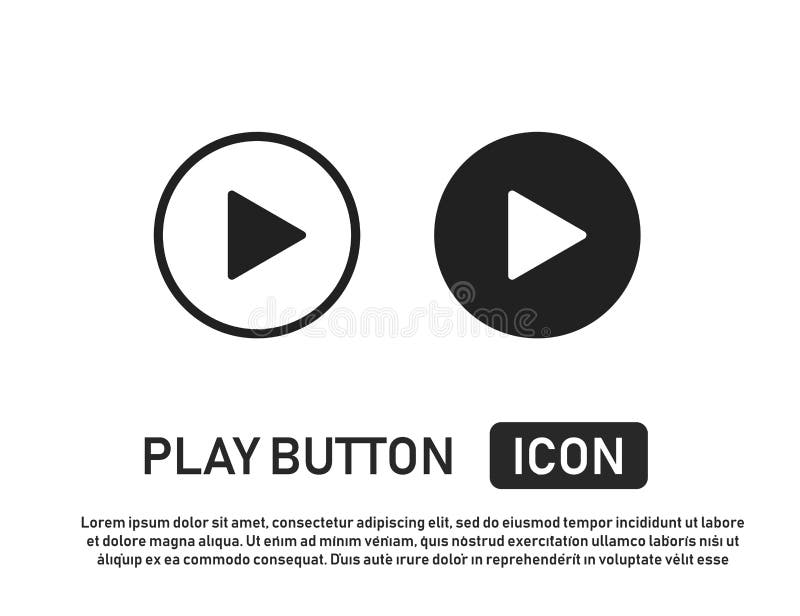 Symbol des Schaltflächen-Vektors auf weißem Hintergrund abspielen Multimedia-Grafikelement oder -Schnittstellenelement stock abbildung