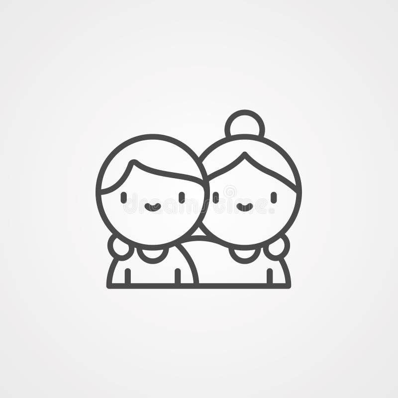 Symbol Des Vektorzeichens Fur Freunde Stock Abbildung Illustration Von Freundschaft Person 158589934