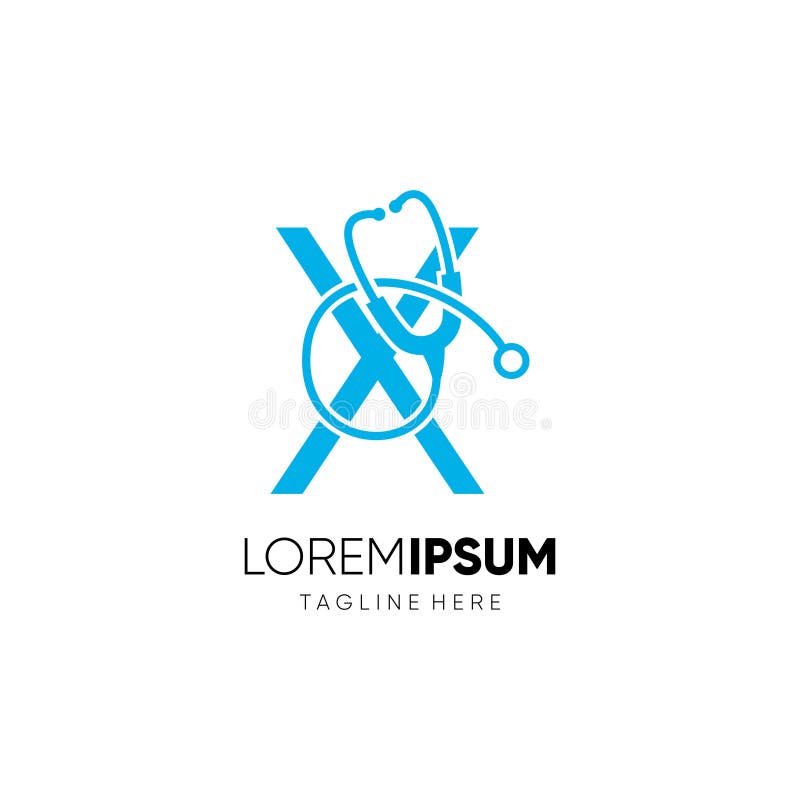 Symbol x dethoscope-logotypens vektorsymbol grafik vektor illustrationer
