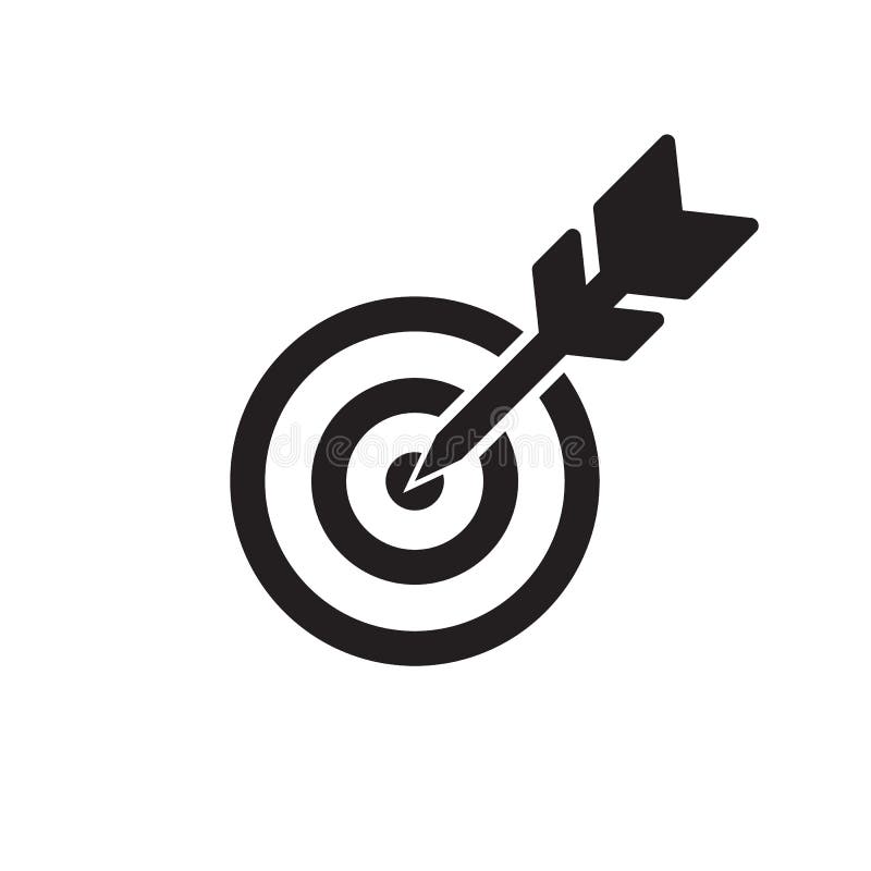 Symbol eller symbol för målobjekt och ritbord stock illustrationer