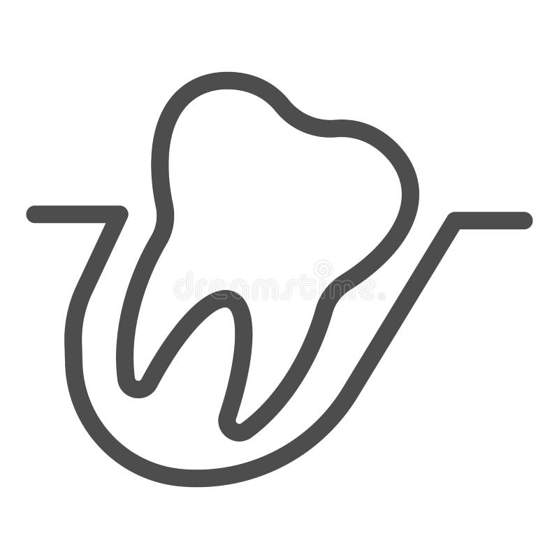 Symbol Fur Weisheitszahn Malokklusionsproblem Gekreuzte Zahne Umriss Piktogramm Auf Weissem Hintergrund Vektor Abbildung Illustration Von Symbol Umriss
