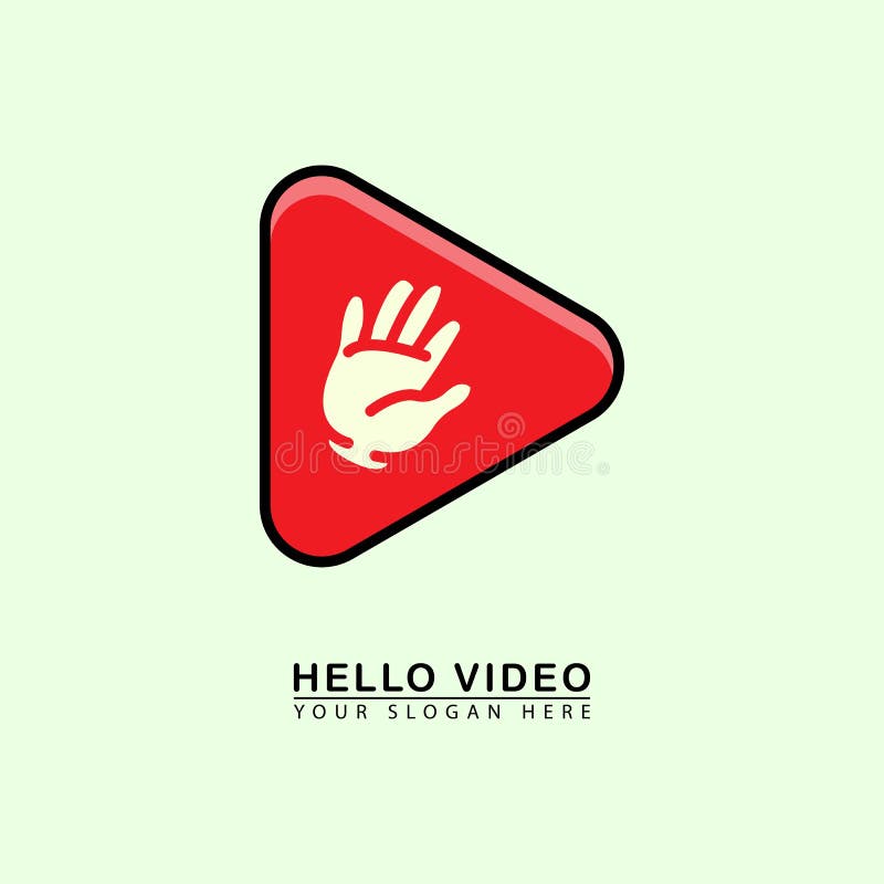 Symbol för abstrakt hej-logotyp. enkel designkombination av öppen vektor. Utmärkt för symboler för videoöppning
