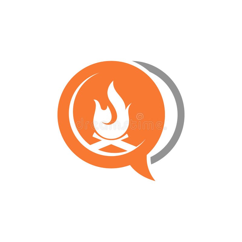 Symbol för affärsföretag för knapp för flamma för brand för bubblapratstundläger konsulterande vektor illustrationer Symbol för affärsföretag för knapp för flamma för brand för bubblapratstundläger konsulterande vektor illustrationer