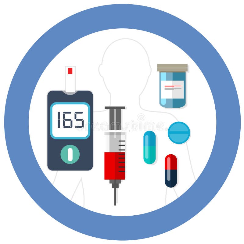 Symbol för cirkel för blått för världssockersjukadag med hälsovård för apotek för drog för insulin för prov för glukos för symbol royaltyfri illustrationer Symbol för cirkel för blått för världssockersjukadag med hälsovård för apotek för drog för insulin för prov för glukos för symbol royaltyfri illustrationer