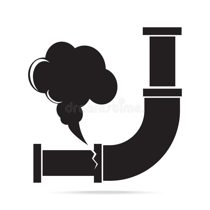 Symbol för gasläckarör Tecken för symbol för föroreninggasrör royaltyfri illustrationer Symbol för gasläckarör Tecken för symbol för föroreninggasrör royaltyfri illustrationer