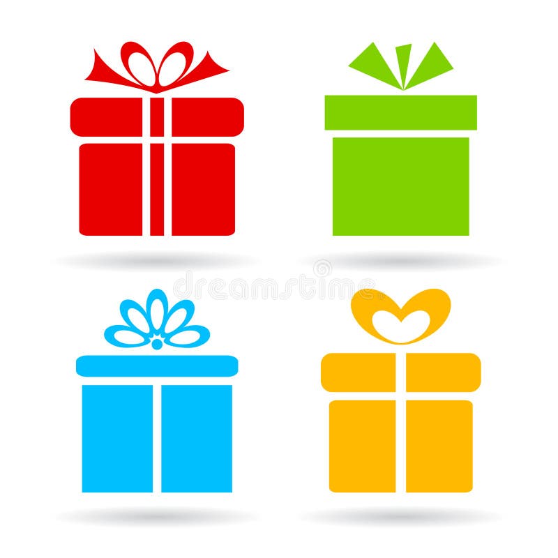 Gift box icons set on white background. Gift box icons set on white background