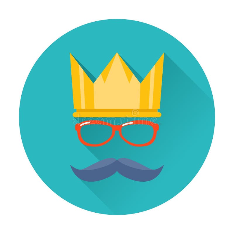 Symbol för Hipsterpartikrona vektor illustrationer