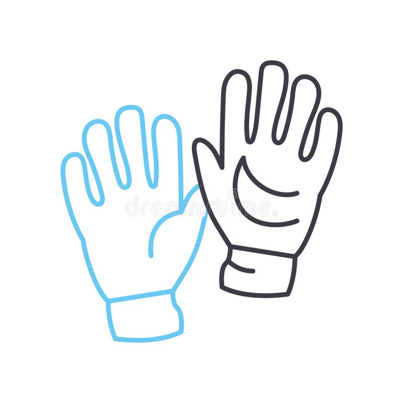 goalkeeper gloves line icon, vector illustration, outline symbol, concept sign. goalkeeper gloves line icon, vector illustration, outline symbol, concept sign