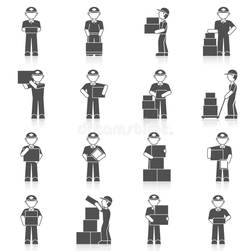 Symbol för leveransman stock illustrationer Symbol för leveransman stock illustrationer