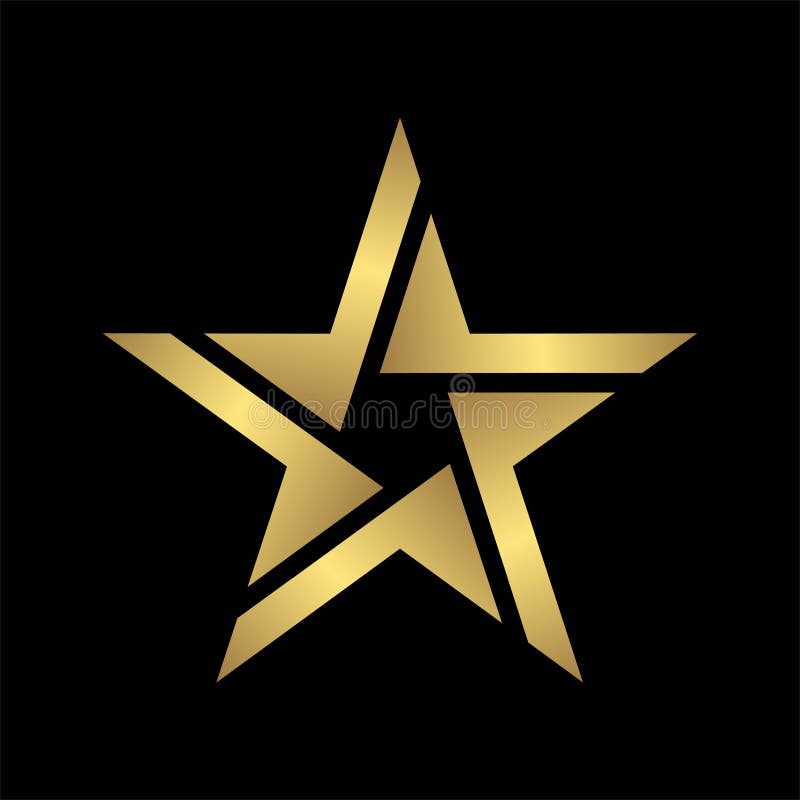 Symbol för logo för stjärna Aabstract för elegant och modern stil guld- i svart, mapp för eps 10 stock illustrationer