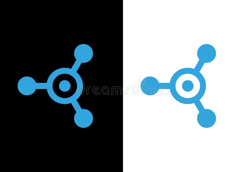 Symbol för logotyp för nätverksanslutning, symbol för abstrakt hubb vektor illustrationer